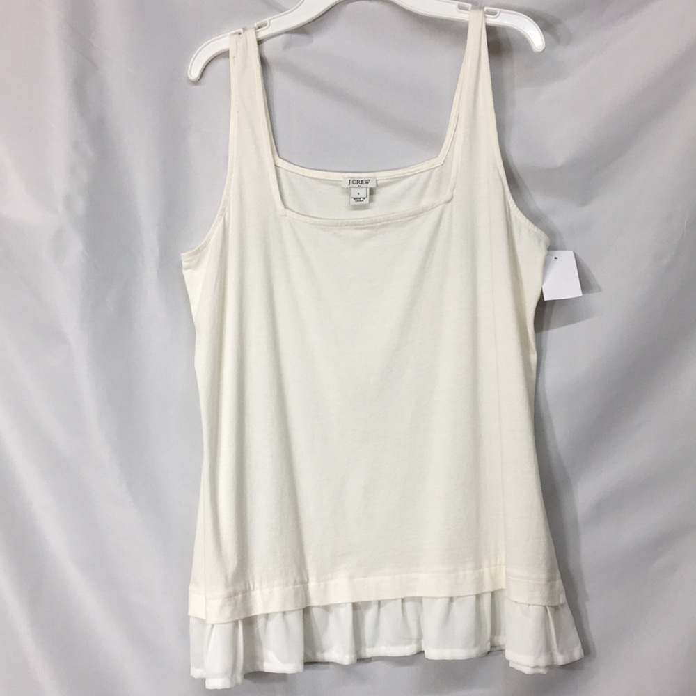 J.Crew Women’s White Layered Tank Top Size S NEW with Tags
